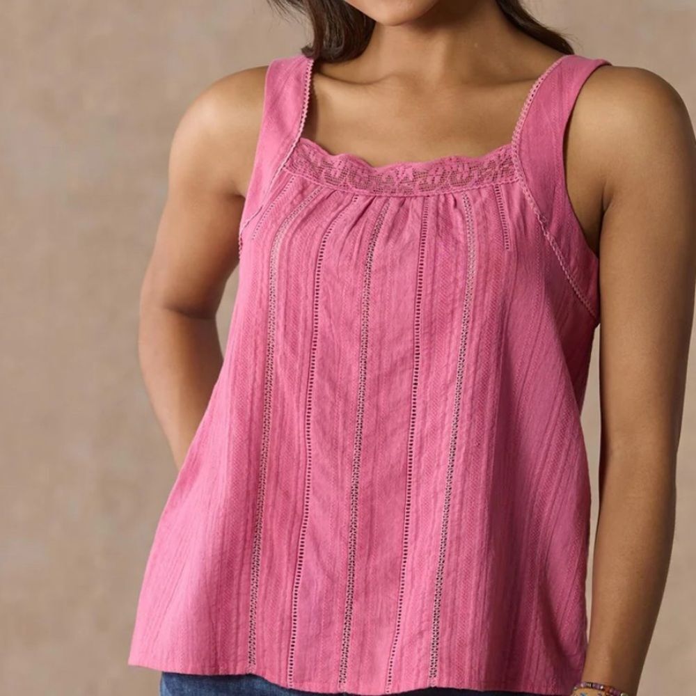 NIP Sundance Danielle Eyelet Cotton Bohemian Sleeveless Tank/ Camisole Sz NWT